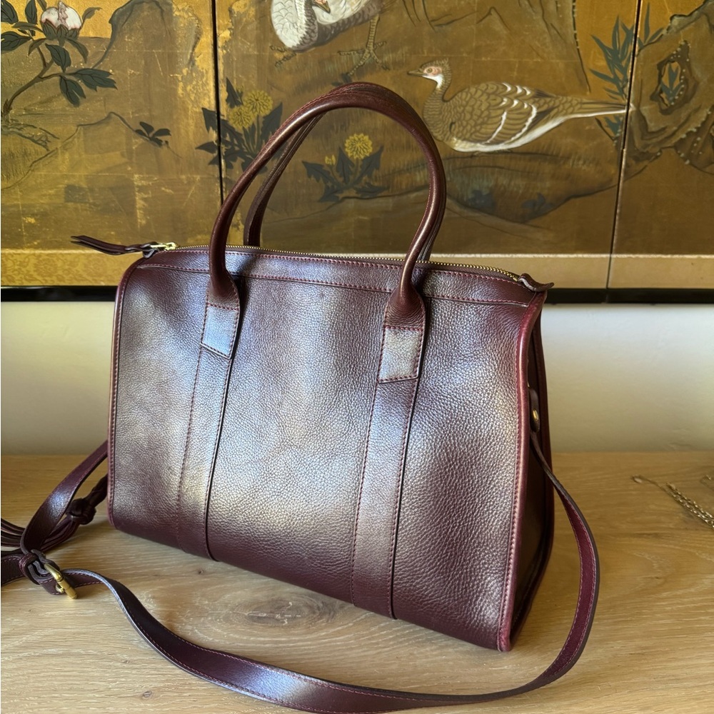 Burgundy Classic Leather Satchel